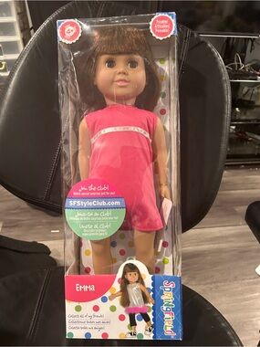 Emma Doll in Hot Pink Dress - Posable Kids Toy
